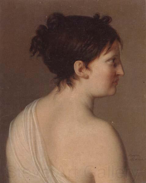 Elise Bruyere Study of a young woman,half-length,in profile,wearing a white robe Spain oil painting art